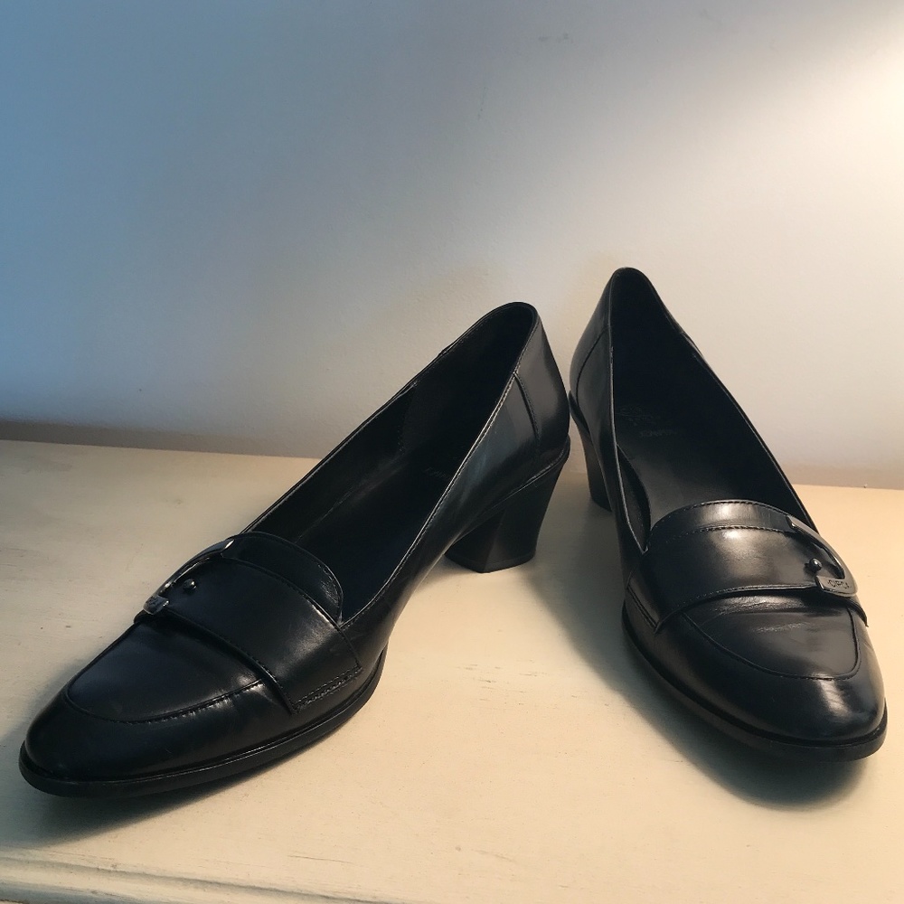 JOAN & DAVID CIRCA COMFORT 365 BLACK LEATHER HEELS